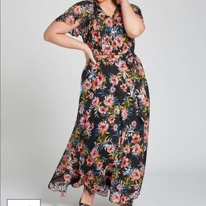 Lane Bryant Textured Floral Maxi Dress